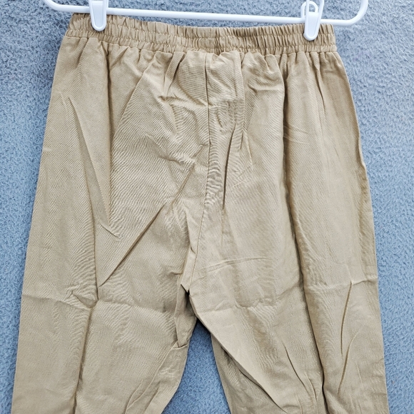 Jessica London Lightweight Linen Blend Straight Leg Pants Tan Plus Size 12W - Picture 7 of 11